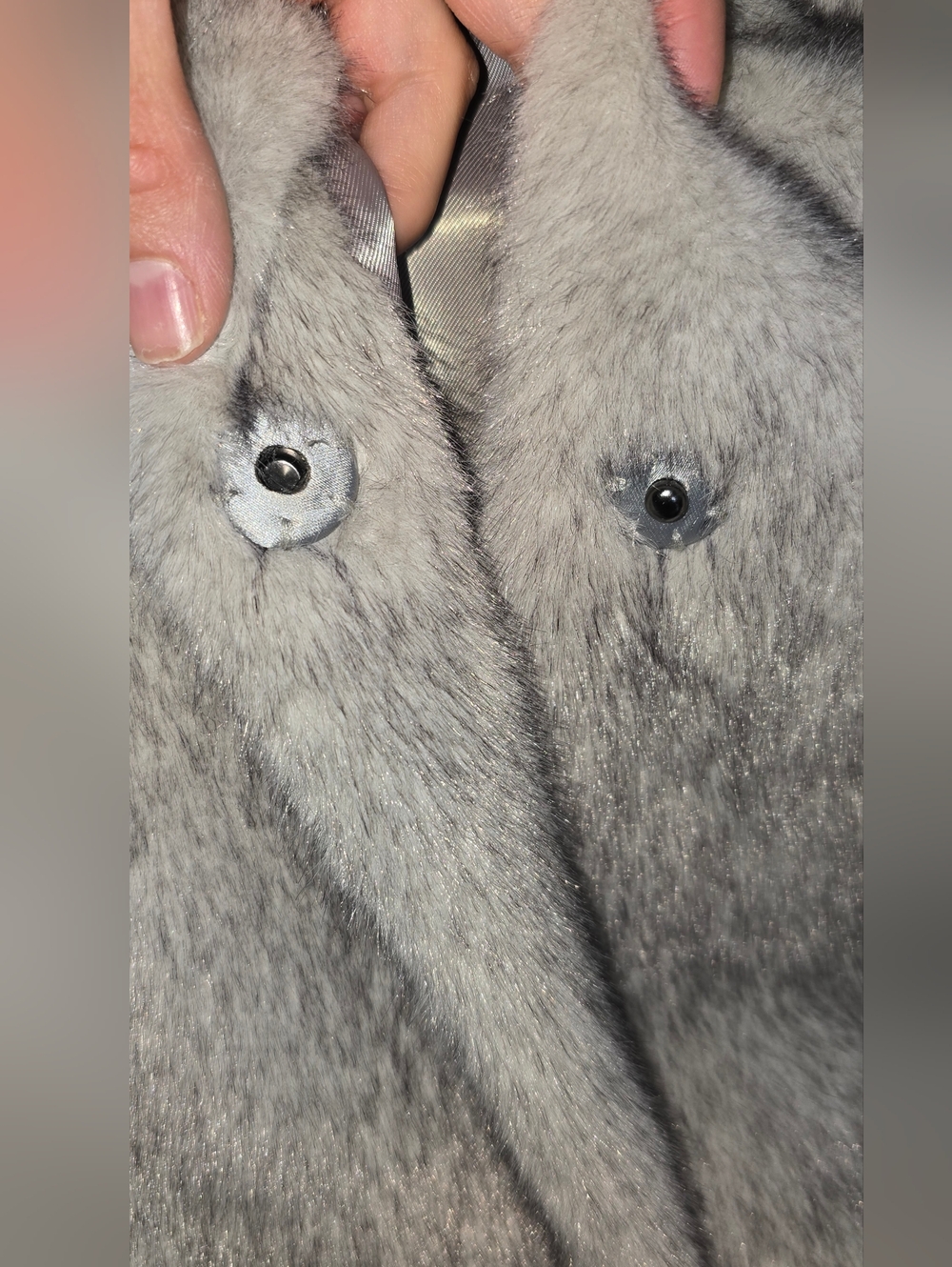 Abercrombie & Fitch Faux Fur Maxi Coat Size Small Gray NWOT - Picture 6 of 11